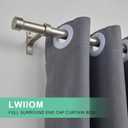 Matte Black Curtain Rods for Windows, 1-Inch Adjustable Drapery Rods with Aluminum End Cap and Brackets (Brushed Nickel, 48-86")