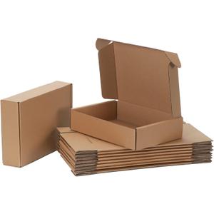 9x6x2 Shipping Boxes Set of 20, Brown Corrugated Cardboard Literature Mailer Box for Packaging, Mailing, Business