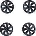 19 Inch Wheel Covers for Tesla Model Y Accessories 2020-2024 Matte Black ABS Material Hubcaps Replacement for Tesla Model Y 4PCS（Tornado Style）