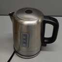 Amazon Basics Electric Stainless Steel Kettle for Tea and Coffee, BPA-Free, Fast Boiling, Auto Shut-Off, 1 Liter, 1500W, Black and Silver