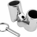 RedSnake Stainless Steel Marine Grade Boat railing Pipe Connector Folding Swivel Coupling Tube Pipe Connector Boat Hardware Fitting for (25mm) 1inch or (22mm)7/8inch ((22mm)7/8inch O.D tube X 1pair)