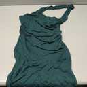ForeFair Women Backless Going Out Dress Halter Neck Summer Ruched Mini Bodycon Dresses (Green, S)