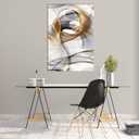 Abstract Wall Art Modern Abstract Wall Decor Gray And Gold Canvas Picture Painting Kitchen Prints Pictures for Home Living Dining Room 24 X 36Inches