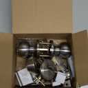 1 Set All Keyed Same Entry Door Knobs and Single Cylinder Deadbolt Combo Set for Entrance and Front Door, Keyed Alike Exterior Door Lock Set with Keys, Satin Nickel Deadbolt Lock and Door Knob Set