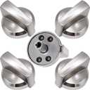 Funmit 5 Pack WB03X25796 Heavy Duty Burner Knob Exact Compatible with General Electric(GE) Stove Range Replaces AP5986232 WB03T10326 PS11721433 B071RXPPGF 4362262 Cooktop, Silver