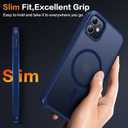 2 x Magnetic for iPhone 11 Phone Case-Compatible with MagSafe-Slim Translucent Matte-Military Grade Drop Protection Phone Case for iPhone 11 6.1",Translucent Blue
