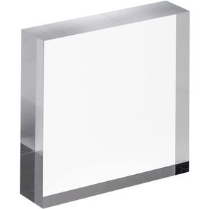 CiaoHER 1in Thickness 4in Square Acrylic Cube Display Block Clear Polished Pedestal Stand Riser Solid Base 4" x 4" x 1", 1 Pack