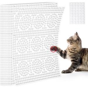 Uross Scat Mat for Cats -10PCS Deterrent Mat with Spikes Indoor Cat Repellent Mat Outdoor Scat Spikes Mat Indoor Cat Countertop Deterrent Keep Cats Off Counter (Transparent)