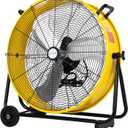 BILT HARD 24" 8100 CFM High Velocity Industrial Drum Fan, 3-Speed Heavy Duty Metal Shop Fan for Garage, Warehouse, Workshops, Factory and Basement, UL Listed (Yellow)