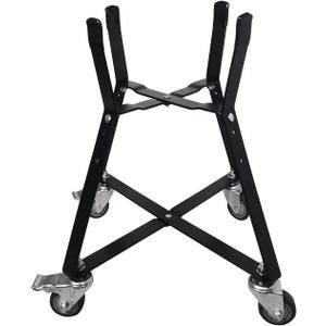 Quantfire Rolling Cart for Kamado Joe Junior 13.5" Grill Stand for Kamado Joe Accessories, Rolling Nest with Heavy Duty Locking Caster Wheels Powder Coated Steel for Smoker Kamado Grill Stand Black