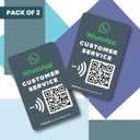MESSAGENES | Customizable Whatsapp QR and NFC Sticker for Reception | 2 Units Reusable NFC Card Size Stickers | Connect with Your Customers on Whatsapp | Solution for Receptions (3.38" x 2.16", Green)