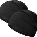 2-Pack Cooling Skull Cap for Women Men, Lightweight Beanie Running Hat, Breathable Sports Cycling Sweat Wicking Caps