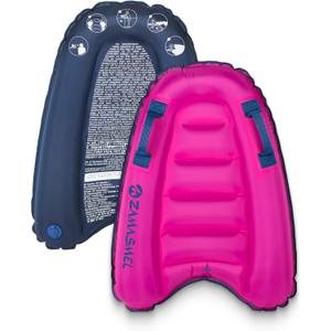 Premium Kids Inflatable Boogie Board Lightweight Swimming Floating Surfboard for Beach & Pool Fun Durable Inflatable Surf Body Board for Wave Riding Summer Pool Floats & Beach Toys (Pink)