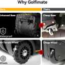 Golf Travel Bags for Airlines with Carbon Fiber Hard Top, Protective Club Traveling Cover with Wheel, Golf Club Carrier Case for Airplanes, Thick Padding, Durable Zippers and 2 Sided Spacious Pockets