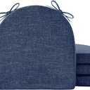 IPYNBAP Chair Cushions for Dining Chairs, Kitchen Chair Cushions, 16'' x 16'' x 2'', Non Slip Indoor Seat Cushions, Chair Pads for Dining Chairs with Ties & Removable Cover, Set of 4, Navy