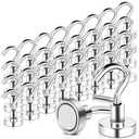 MAGXCENE  Magnetic Hooks Heavy Duty, 25 lbs Strong Magnet Hooks for Cruise Refrigerator, Neodymium Magnets with Hooks for Grill Hanging Kitchen Tool Storage