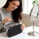 Cute Makeup Bag Quilted Small Makeup Bag Cosmetic Bags for Women Travel Toiletry Pouch Organizer Bag