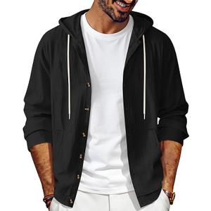 Pockets Casual Hawaiian Beach Shirts Lightweight Fashion Hoodies Overshirt Jacket Black : Clothing, Shoes & Jewelry, XL