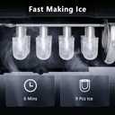 Antarctic Star Countertop Ice Maker,26lbs/24Hrs,9 Bullet Ice Cubes Every 6 Minutes, Self-Cleaning Countertop Ice Makers with Basket and Scoop,Perfect for Home, Kitchen, RV, Camping (Black)