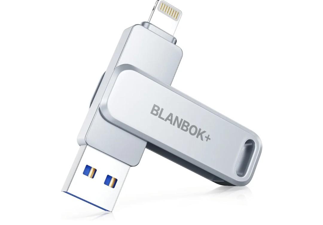 MFi Certified 256GB Flash Drive for iPhone Photo Stick, USB Memory Stick High Speed iPhone Flash Drive, External Memory Storage USB Stick Thumb Drive for iPhone/iPad/Android/PC (Metallic Silver)