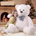 Toys Studio 5 Feet Teddy Bear, 59'' Giant Big Bear Stuffed Animal Lifesize Bear for Baby Shower Centerpieces, Large Plush Toy for Kids Girls Valentine's Day Christmas Birthday, White