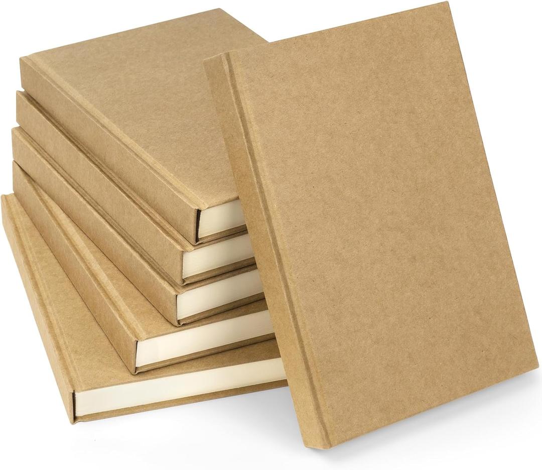 Dynta Hardcover Sketchbook Blank Notebook Bulk 6 Packs Unlined A5 Size 5.7x8.3 120 Sheets/240 Pages Premium Paper Sketch Pad for Drawing Books Art Supplies for Office School Travelers Journal