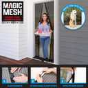 Magic Mesh Deluxe, Black | Magnetic Screen Door, Heavy Duty, Magnetic Closure, Door Net, Patio Screen, Sliding Door Screen, Bug Screen for Doorways, Kid & Pet Friendly | Size 39" x 83" (Pack of 1)