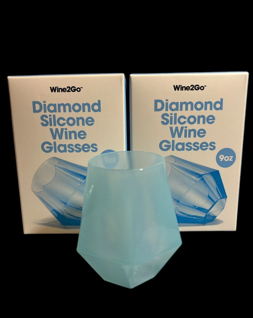 Wine2Go Diamond Silicone Wine Glasses 9oz