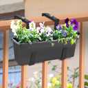 VIVIKEN Planter Box Brackets, Adjustable Flower Brackets for Deck Railing, No Drill Window Bracket for Outdoor Planters-4 Pack