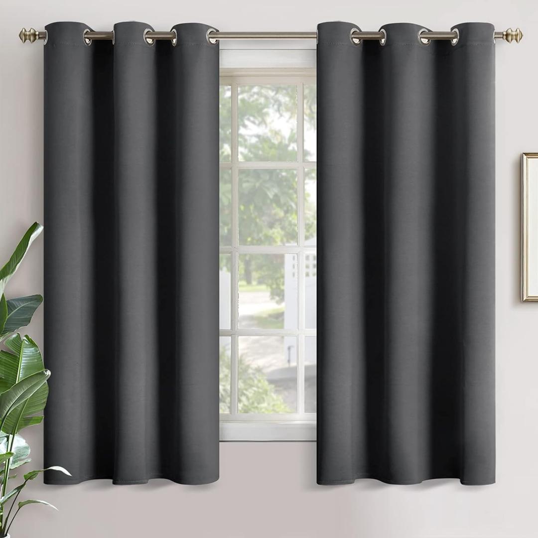 YoungsTex Blackout Curtains for Bedroom 63 Inches Long 2 Panels - Thermal Window Drapes Room Darkening with Grommet Insulated Blinds Privacy for Living Room, 42 x 63 Inch, Dark Grey