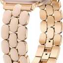Wearlizer Metal Band Compatible with Apple Watch Bands for Women 40/38/41/42/44/45/46/49mm, Enamel Stainless Steel Strap for iWatch Series 11-1 SE/Ultra