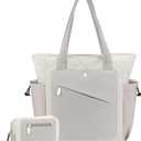 EIMMBD Tote Bag for Women, Puffer Bag Work Bags with Zipper for Travel, Quilted Nurse Laptop Handbags (Beige)