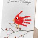 Seasons Tweetings Cardinals DIY Handprint Making Wooden Sign with Stand 8.5x11'', Christmas Crafts Hanging for Preschool Family Activities, Keepsake Ideas Winter Gifts for Mom, Dad, Grandpa, Grandma