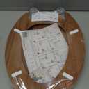 Elongated Toilet Seat Molded Wood Toilet Seat with Quietly Close and Quick Release Hinges, Easy to Install also Easy to Clean by Angol Shiold (Elongated, Natural)