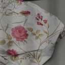 Round Vinyl Fitted Tablecloth with Flannel Backing Elastic Edge Design Table Cover Waterproof Oil-Proof PVC Table Cloth Stain-Resistant Wipeable for 57"-66" Round Table (Flowers)