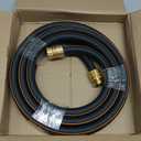 Giraffe Tools Garden Hose 5/8" Custom Length, No Kink, Flexible, Leakproof Water Hose, 600 Burst PSI, 15ft Male Female Fittings,Black Orange