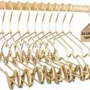 12.5" Gold Metal Baby Clothes Clips Hanger Children Kids Coat Hanger Display and Storage 10Pack