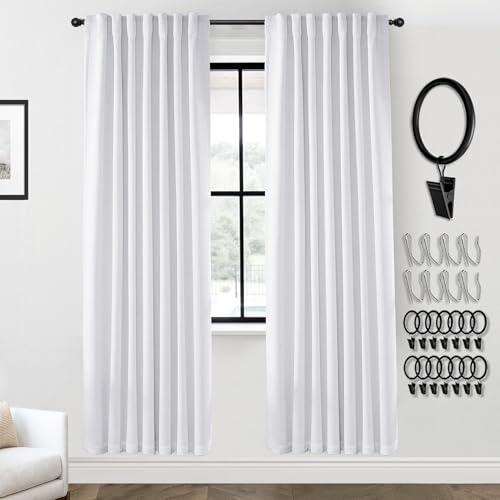 PANELSBURG Room Divider Curtains for Room Seperation,78 Inch Door Curtain Cover Sound Proof Soundproof Noise Heat Blocker for Doorway/Window,78 Inch Long,White