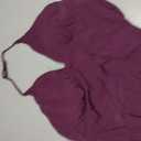 SUUKSESS Women Double Lined Halter Tank Top Summer Padded Going Out Tops Sleeveless Basic Shirts (Purple, XL)