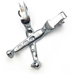MT241-020A-CD Chrome CNC Aluminum Black Brake Clutch Skull Zombie Lever Compatible with Harley Davidson Sportster Softail