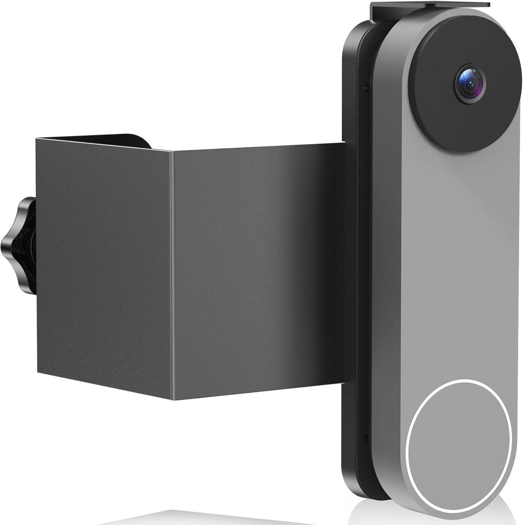 Anti-Theft Mount Compatible with Google Nest Doorbell (Battery), No Drill Adjustable Mounting Bracket Holder Accessories for Apartment Rentals, Enhanced Protection Doorbell Mount Bracket