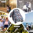 Metplus 2 in 1 Dinosaur Baby Car Seat Cover, Car Seat Canopy for Babies, Mom Multiuse Nursing Cover, Minky Baby Carrier Covers, Newborn Boy Girl, Peekaboo Opening