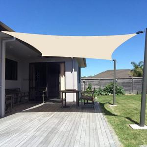 SUNNY GUARD Sun Shade Sail 10' x 20' Rectangle Butter Cream UV Block Sunshade for Backyard Yard Deck Patio Garden Outdoor Activities and Facility 