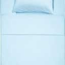 Best Season Bed Sheet Set - 1 Flat Sheet,1 Fitted Sheet and 1 Pillow Cases, Extra Soft Luxury Bedding Set,Deep Pockets,Wrinkle,Fade Resistant - Hypoallergenic- 3 Piece (Twin, Baby Blue)