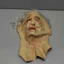 Old Man Mask Latex Elder Halloween Mask Old Person Cosplay Mask with Gray Wig (Women)