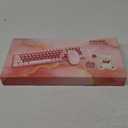 Wireless Keyboard and Mouse Combo - 2.4G Full-Sized Cute Colorful Retro Keyboard with Round Keycaps 104 Keys Typewriter Keyboard for Laptop/Windows/PC-Pink Colorful