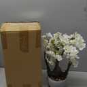 TOARTi Artificial White Cherry Blossom Potted Plant with Stone Pot, 17.7" Bonsai Tree Fake Flowers Faux Plants Desk Plant, Realistic Plants Indoor Decor for for Home Bedroom Bathroom Office Desk