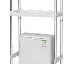 Over The Toilet Storage Shelf, Multipurpose Toilet Storage Rack, 3-Tier Shelf Bathroom Space Saver Includes 3-Hooks, Freestanding Bathroom Organizer Above Toilet for Laundry, Restroom (3-Tier)