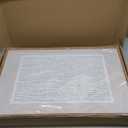 HOURIA Blue White Abstract Neutral Framed Canvas Wall Art Set,Minimalist Boho Waves Lines Wall Decor,Modern Geometric Shapes Print,Mid Century Grunge Artwork for Living Room,Bedroom,Office- 16"x24"x3