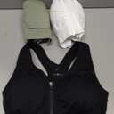 Women's Zip Front Sports Bra Wireless Post-Surgery Bra Active Yoga Sports Bras (Medium, 3 Pack(black+white+green))